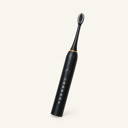 Brosse à dents sonique noire et dorée, 6 modes
