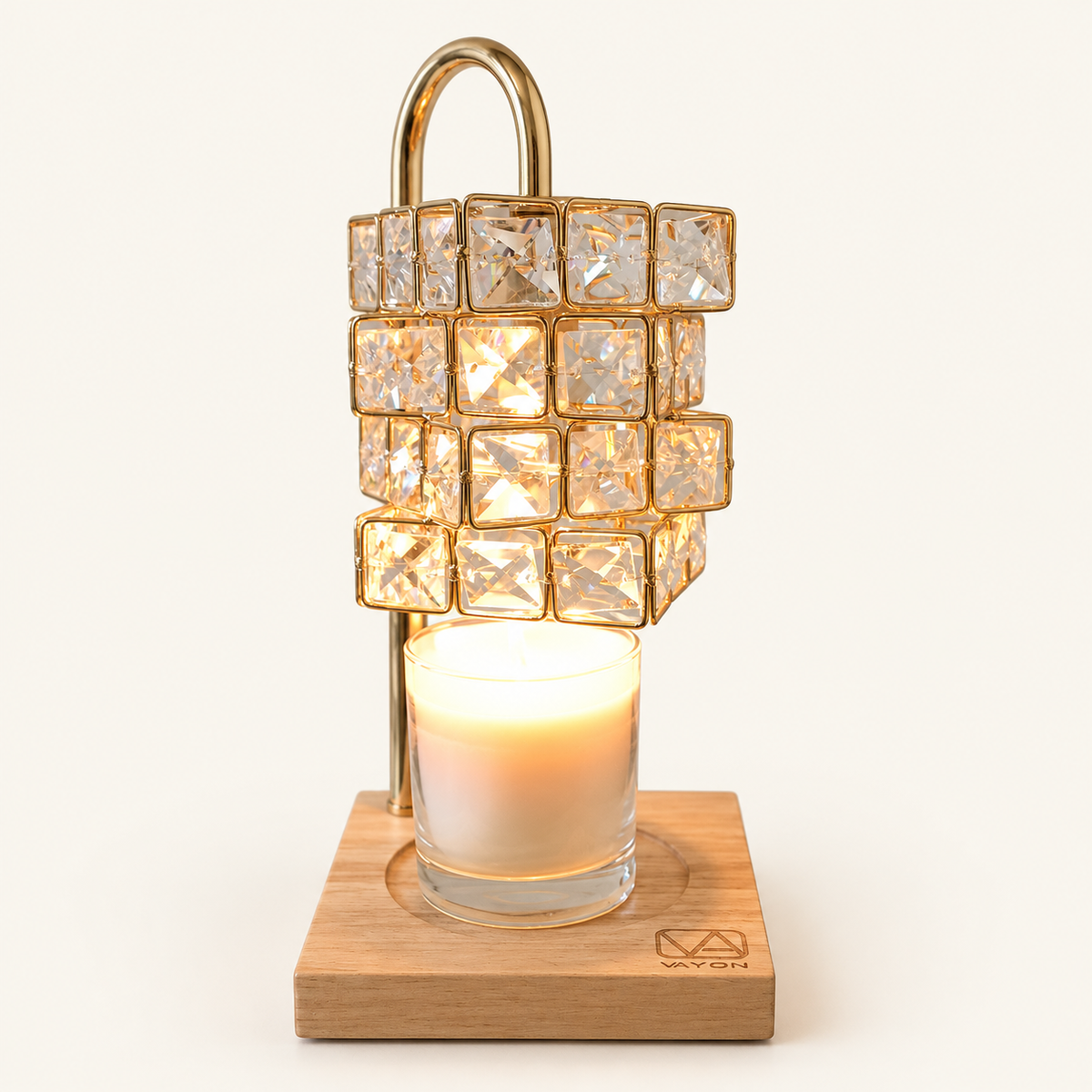 Chauffe-bougie en cristal doré VAYON, sans flamme — vue 4