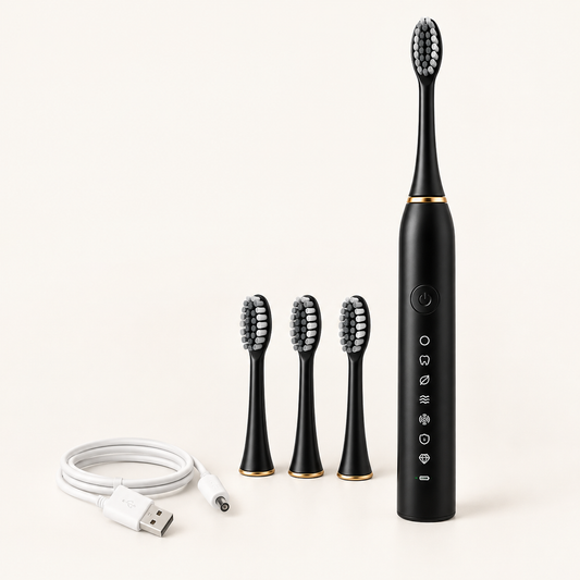 Brosse à dents sonique CIAOBOSI TX-39869 noire avec 3 têtes et câble USB
